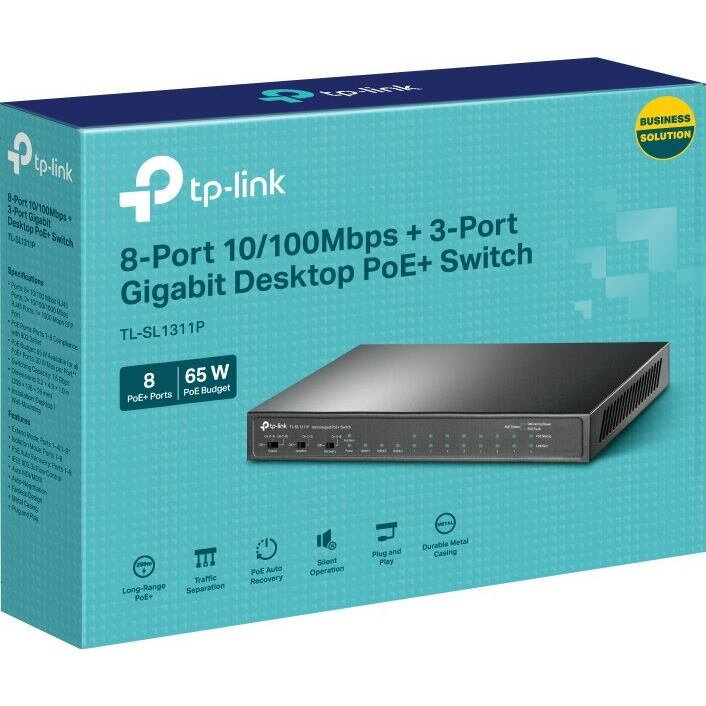 TP-Link TL-SL1311P, Switch 11-Port/1Gbp/Des/PoE+ TP-Link TL-SL1311P, Switch 11-Port/1Gbp/Des/PoE+