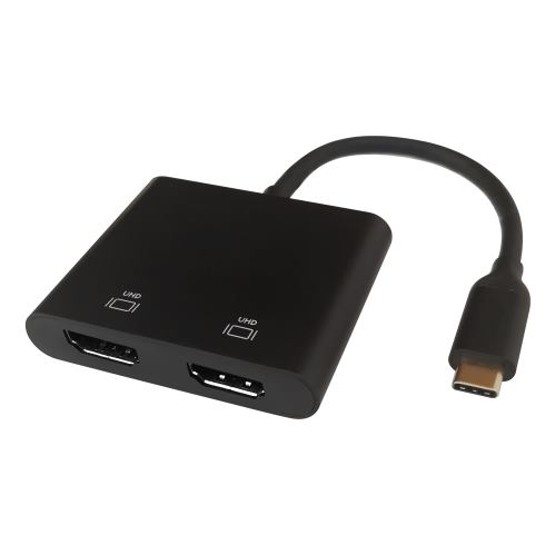 DELTACO Adaptér USB Type C/2x HDMI, čierny DELTACO Adaptér USB Type C/2x HDMI, čierny