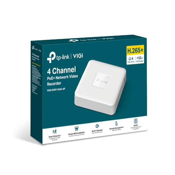 TP-Link VIGI NVR1104H-4P, 4 kanálový NVR