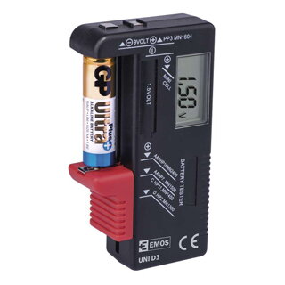 EMOS Univerzálny tester batérií AA, AAA, C, D, 9V EMOS Univerzálny tester batérií AA, AAA, C, D, 9V