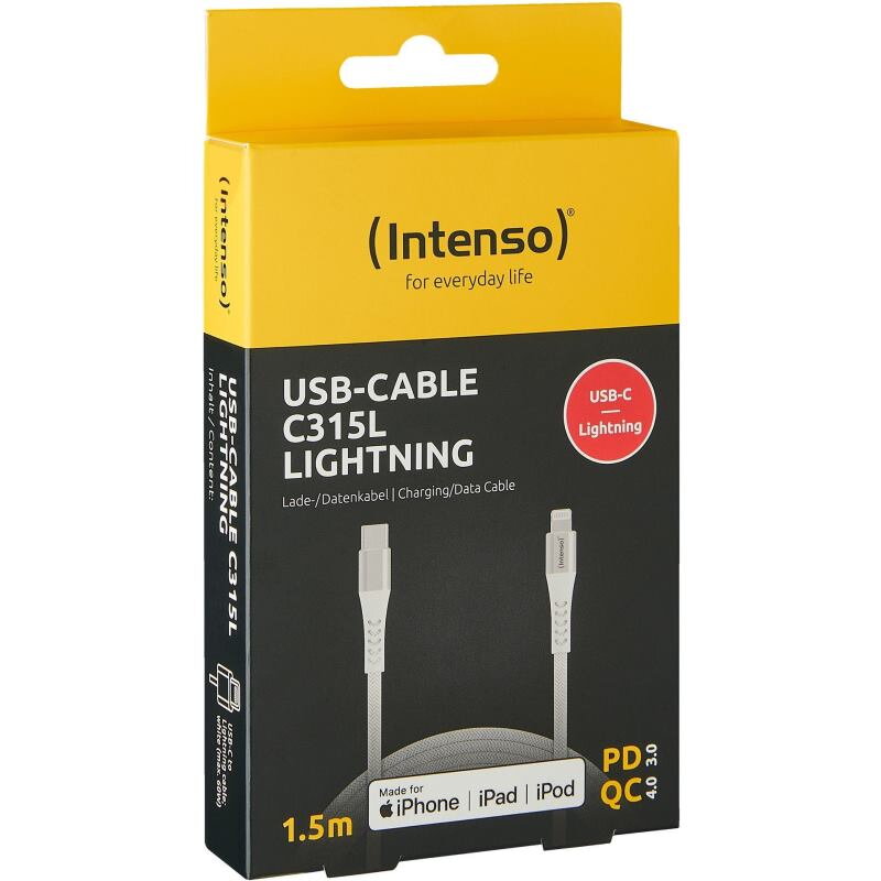 INTENSO C315L, Kábel, USB C - Lightning,1,5m,biely INTENSO C315L, Kábel, USB C - Lightning,1,5m,biely