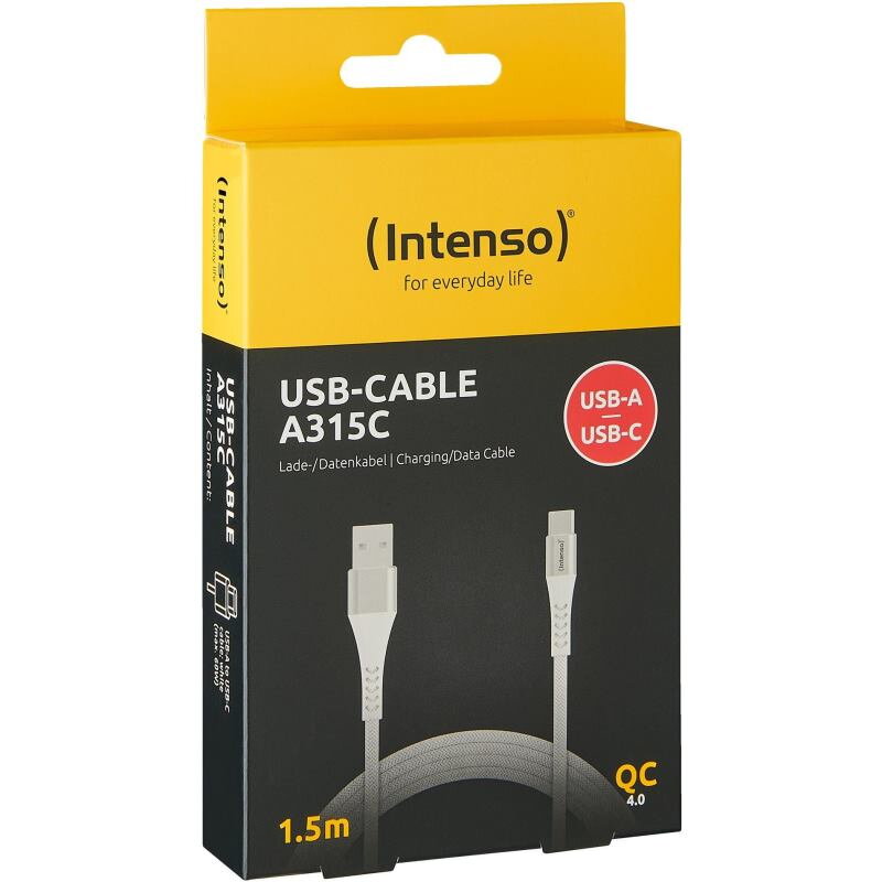 INTENSO A315C, Kábel USB 2.0-TypeC, 1,5m, biely INTENSO A315C, Kábel USB 2.0-TypeC, 1,5m, biely