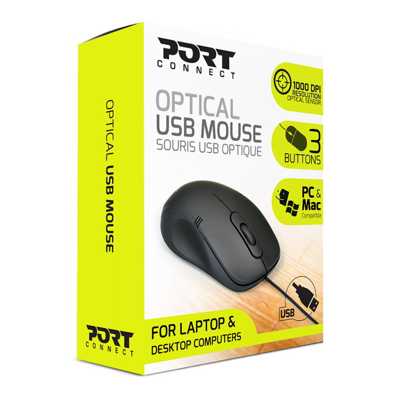 PORT DESIGNS 900400-P, Optická myš, USB, čierna PORT DESIGNS 900400-P, Optická myš, USB, čierna