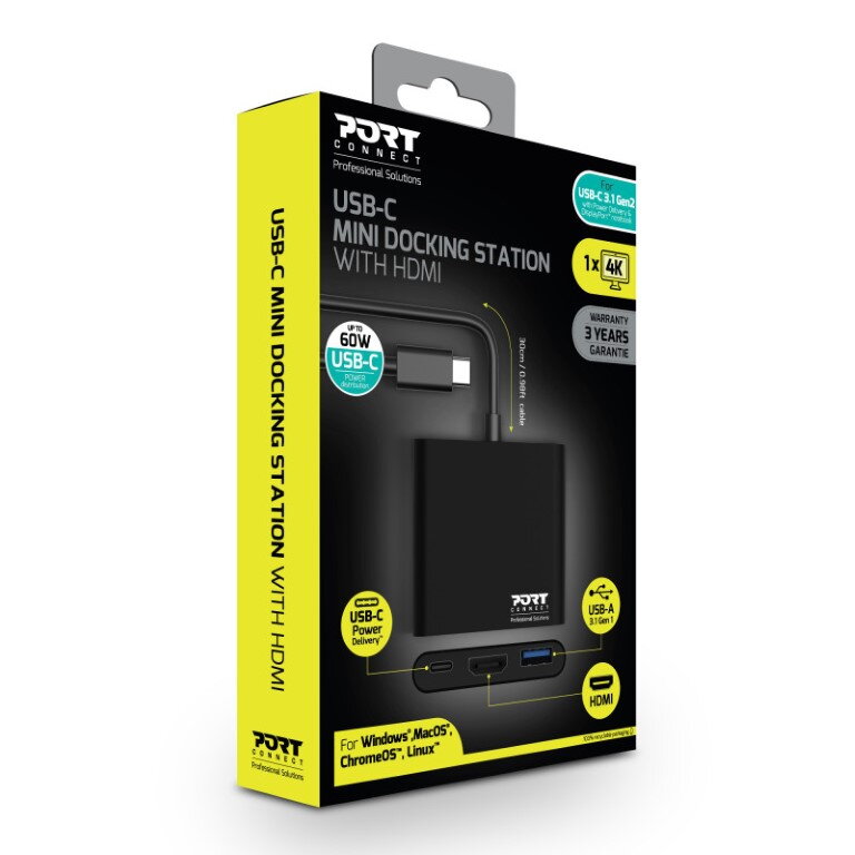 PORT DESIGNS USB-C 3v1, Dokovacia stanica PORT DESIGNS USB-C 3v1, Dokovacia stanica