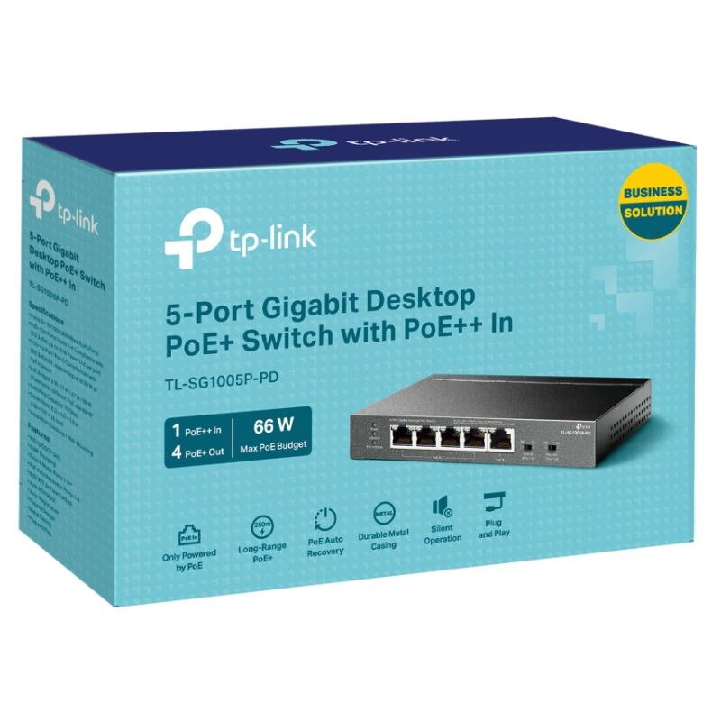 TP-Link Switch 5-Port/1000Mbps/Desk/PoE++ TP-Link Switch 5-Port/1000Mbps/Desk/PoE++