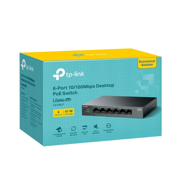 TP-Link LS106LP, Switch 6-Port/100Mbps/Desk/PoE+ TP-Link LS106LP, Switch 6-Port/100Mbps/Desk/PoE+