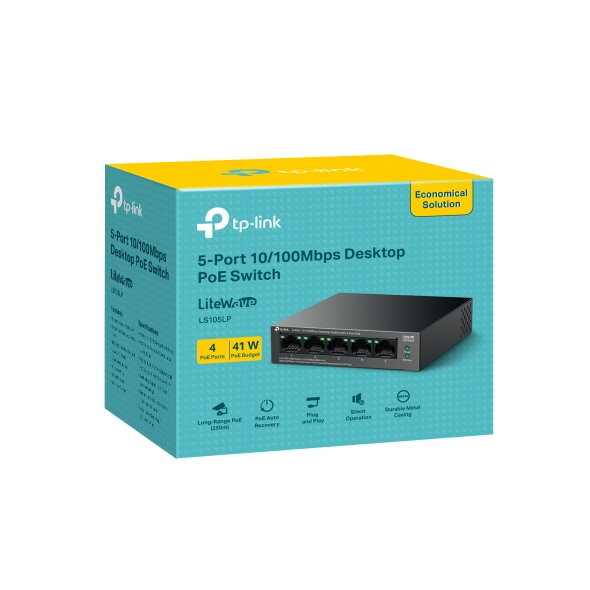 TP-Link LS105LP, Switch 5-Port/100Mbps/Desk/PoE+ TP-Link LS105LP, Switch 5-Port/100Mbps/Desk/PoE+