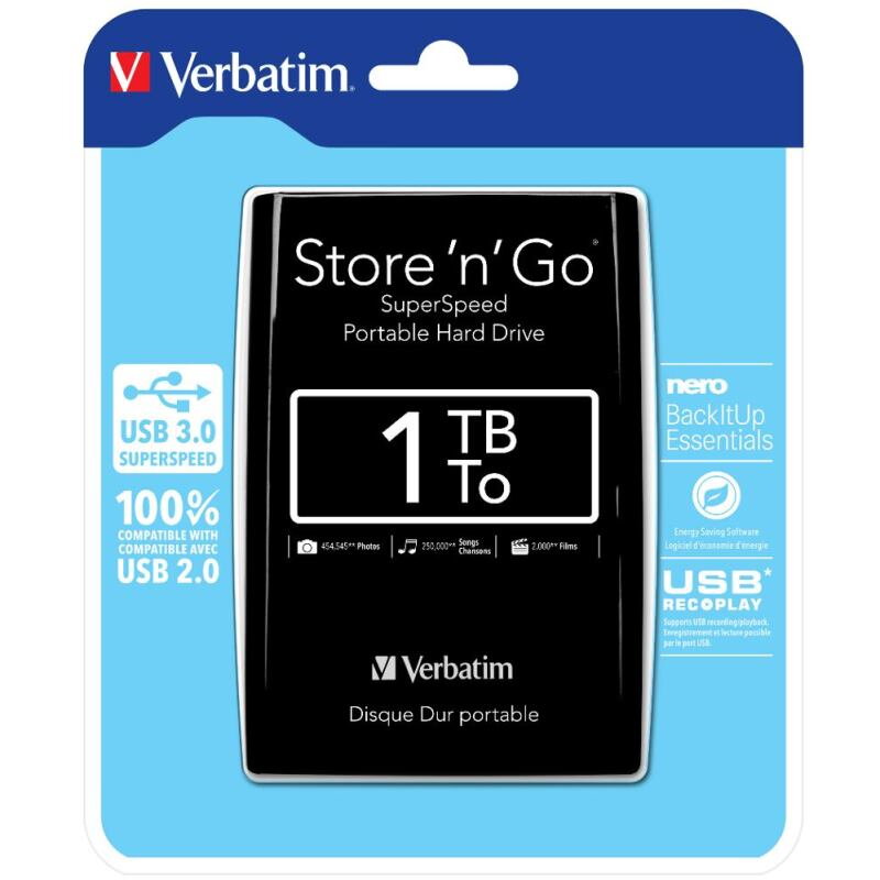 VERBATIM Store 'n' Go USB 3.0, Externý disk, 1TB b VERBATIM Store 'n' Go USB 3.0, Externý disk, 1TB b