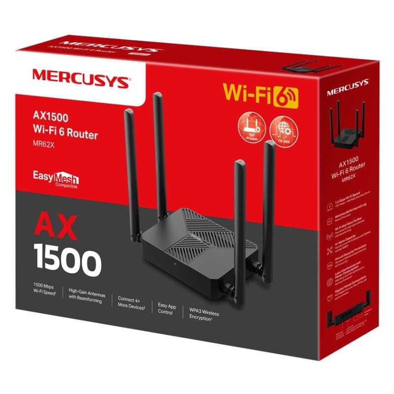 MERCUSYS MR62X, AX1500 WiFi 6 Router MERCUSYS MR62X, AX1500 WiFi 6 Router