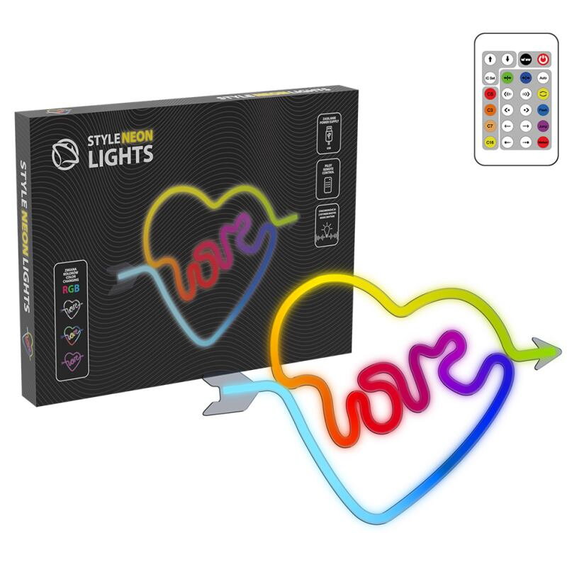 MANTA LOVE HEART, LED Neon plexi dekorácia MANTA LOVE HEART, LED Neon plexi dekorácia