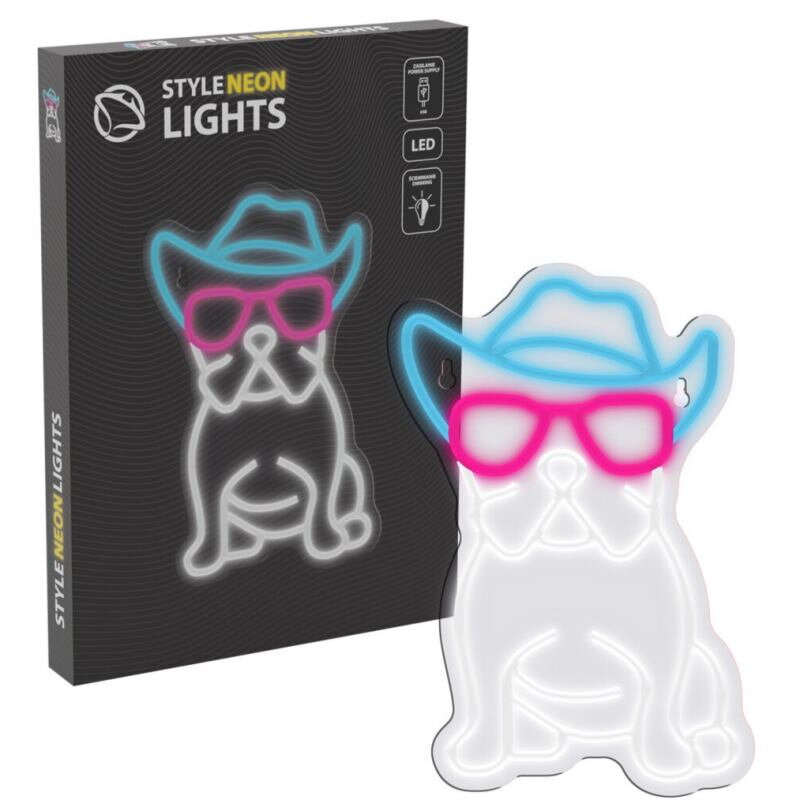 MANTA Pes v Klobúku, LED Neon plexi dekorácia MANTA Pes v Klobúku, LED Neon plexi dekorácia