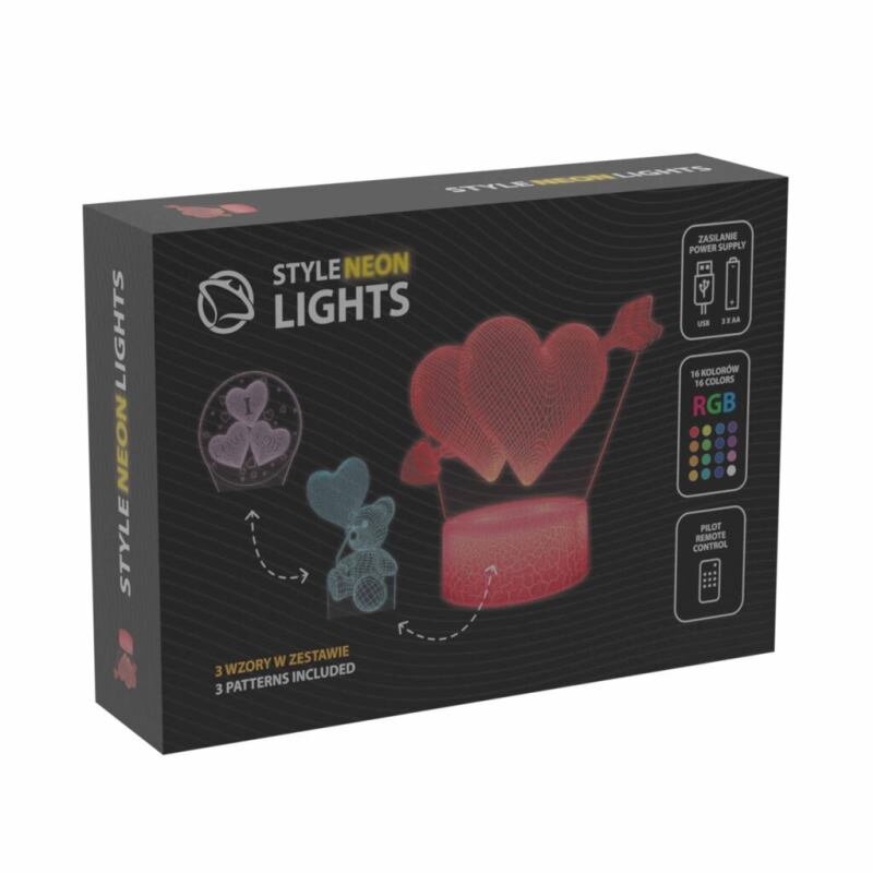 MANTA HEARTS, 3D LED Neon dekorácia (3x vzor) MANTA HEARTS, 3D LED Neon dekorácia (3x vzor)
