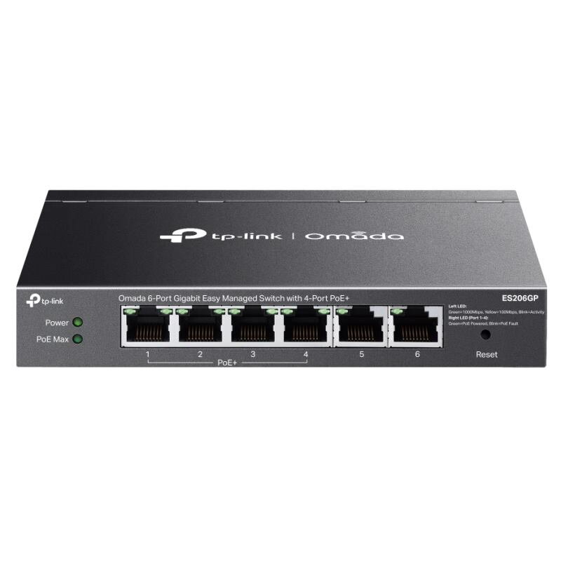 TP-Link ES206GP Switch 6-Port Omada SND, PoE+ TP-Link ES206GP Switch 6-Port Omada SND, PoE+