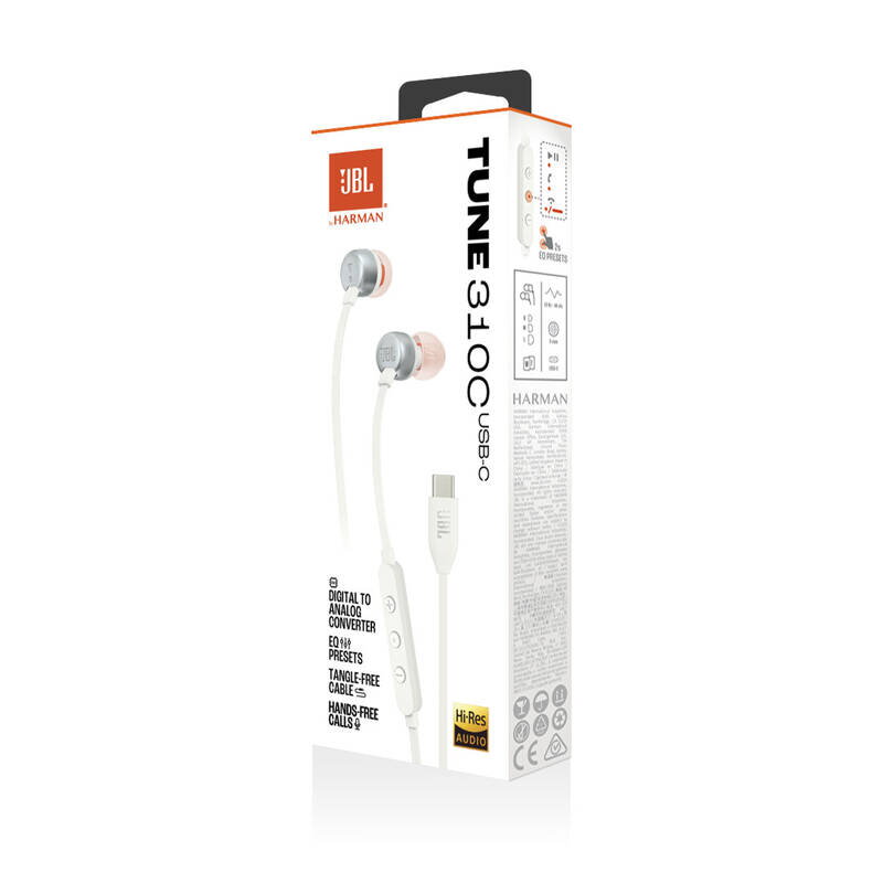 JBL Tune 310 USB-C, Slúchadlá, biele JBL Tune 310 USB-C, Slúchadlá, biele