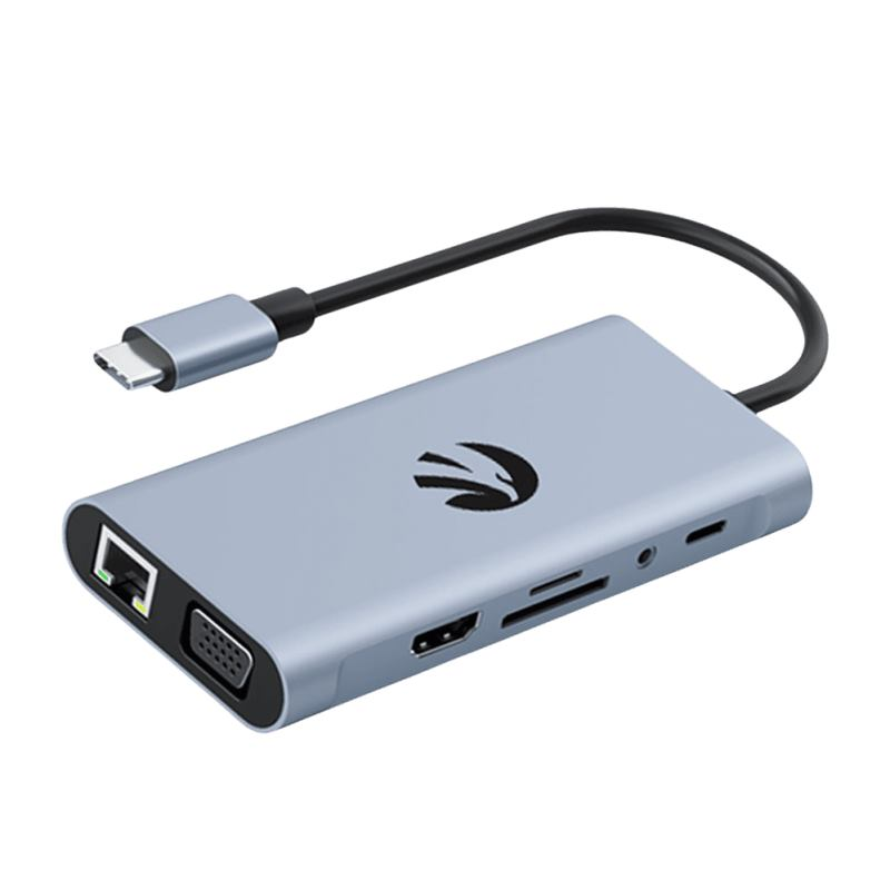 HAWK HUB 11v1 USB-C / USB-A / HDMI/VGA/SD/TF/RJ45 HAWK HUB 11v1 USB-C / USB-A / HDMI/VGA/SD/TF/RJ45