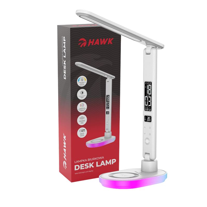 HAWK Nočná LED lampa, biela s nabíjanim 10W HAWK Nočná LED lampa, biela s nabíjanim 10W