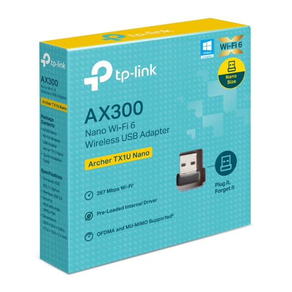 TP-Link Archer TX1U Nano AX3000 Wi-Fi 6 USB TP-Link Archer TX1U Nano AX3000 Wi-Fi 6 USB
