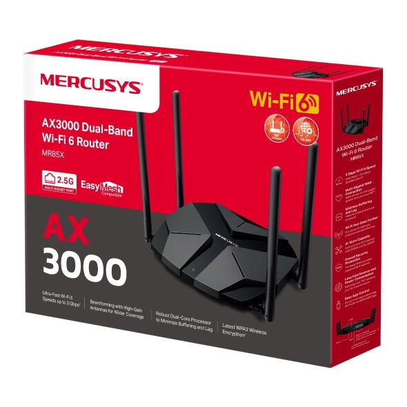 MERCUSYS MR85X, AX3000 Wireless Dual Band Router MERCUSYS MR85X, AX3000 Wireless Dual Band Router