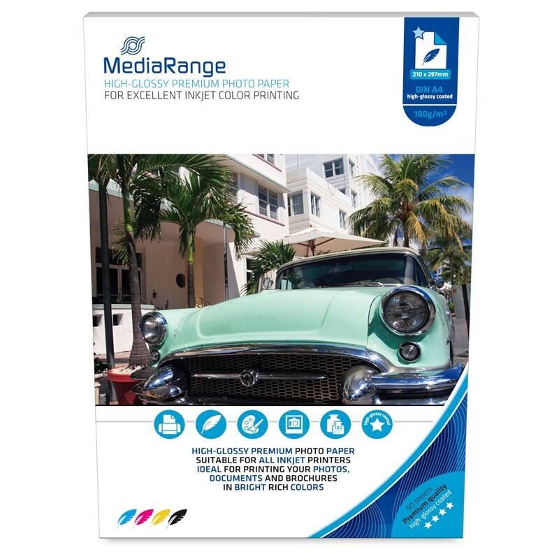 MEDIARANGE Fotopapier, lesklý, 180 g/m2, A4, 50ks