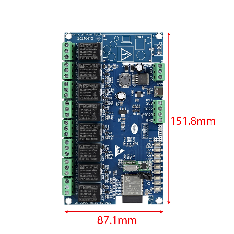ATHOM, 8 CH relay, Tasmota ATHOM, 8 CH relay, Tasmota