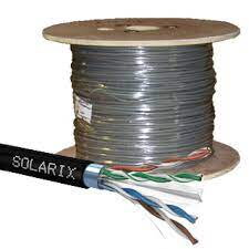 SOLARIX kábel CAT6A STP PE Fca, 500m, čierny