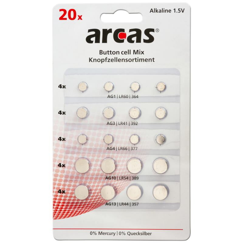 ARCAS Batérie 4xAG1/4xAG3/4xAG4/4xAG10/4xAG13