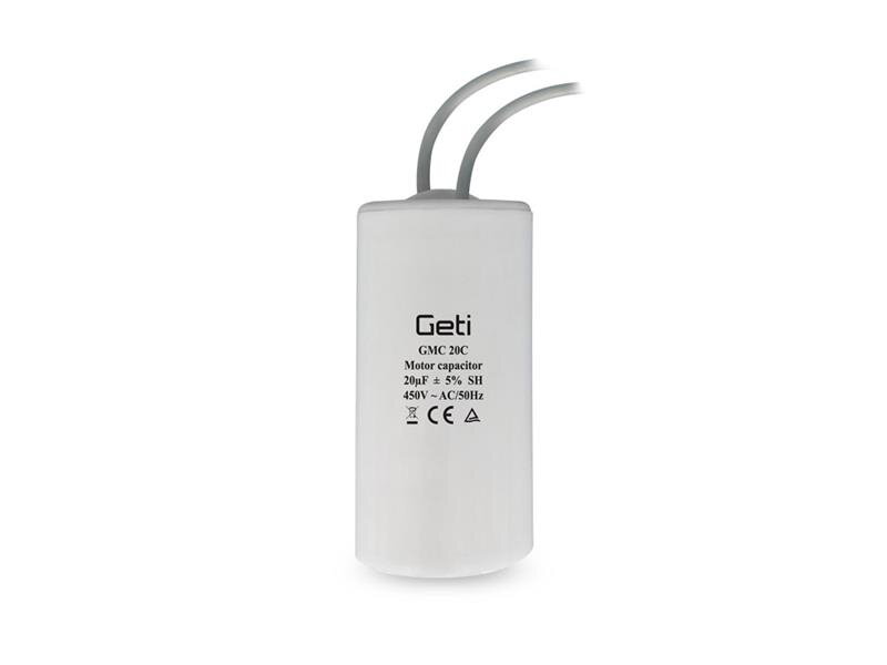 Kondenzátor rozbehový motorový 20uF 450V GETI GMC 20C Kondenzátor rozbehový motorový 20uF 450V GETI GMC 20C