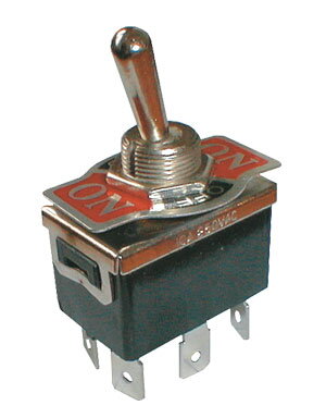 Přepínač páčkový 3pol./6pin ON-OFF-ON 250V/10A Přepínač páčkový 3pol./6pin ON-OFF-ON 250V/10A