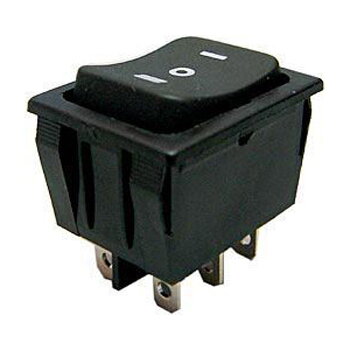 Přepínač kolébkový 3pol./6pin (ON)-OFF-(ON) 250V/15A černý Přepínač kolébkový 3pol./6pin (ON)-OFF-(ON) 250V/15A černý