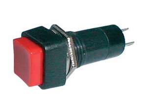 Přepínač tlačítko čtv. OFF-(ON) 250V/1A červené Přepínač tlačítko čtv. OFF-(ON) 250V/1A červené