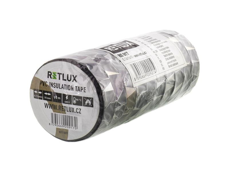 Izolační páska PVC 15/10m RETLUX RIT 017 10ks černá Izolační páska PVC 15/10m RETLUX RIT 017 10ks černá
