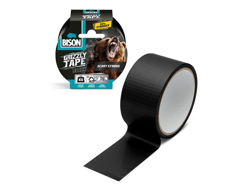 Páska lepiaca BISON Grizzly B14096 čierna 10m Páska lepiaca BISON Grizzly B14096 čierna 10m