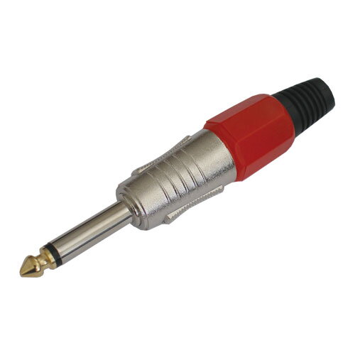 Konektor Jack 6.3 mono kov HQ červený Konektor Jack 6.3 mono kov HQ červený