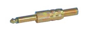 Konektor Jack 6.3 mono kov zlatý Konektor Jack 6.3 mono kov zlatý
