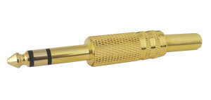 Konektor Jack 6.3 stereo kov zlatý Konektor Jack 6.3 stereo kov zlatý