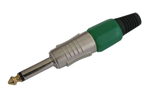 Konektor Jack 6.3 mono kov HQ zelený Konektor Jack 6.3 mono kov HQ zelený