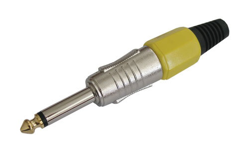 Konektor Jack 6.3 mono kov HQ žlutý Konektor Jack 6.3 mono kov HQ žlutý