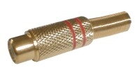Zdířka CINCH kabel kov zlatá červená Zdířka CINCH kabel kov zlatá červená