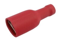 Zdířka faston 6.3mm izol., vodič 0.5-1.5mm červená Zdířka faston 6.3mm izol., vodič 0.5-1.5mm červená