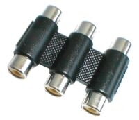 Spojka CINCH kabel/ 3xzdířka-3xzdířka Spojka CINCH kabel/ 3xzdířka-3xzdířka
