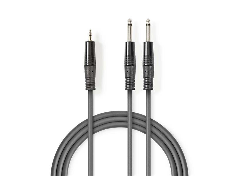 Kábel 2x JACK 6.35 mm konektor - 1x JACK 3.5 mm konektor 3m NEDIS Kábel 2x JACK 6.35 mm konektor - 1x JACK 3.5 mm konektor 3m NEDIS