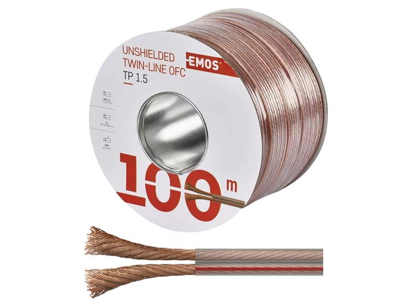 Dvojlinka netienená 2x2,5mm priehľadná, 100m Dvojlinka netienená 2x2,5mm priehľadná, 100m
