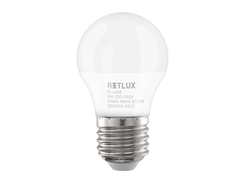 Žiarovka LED E27 6W G45 biela teplá RETLUX RLL 438