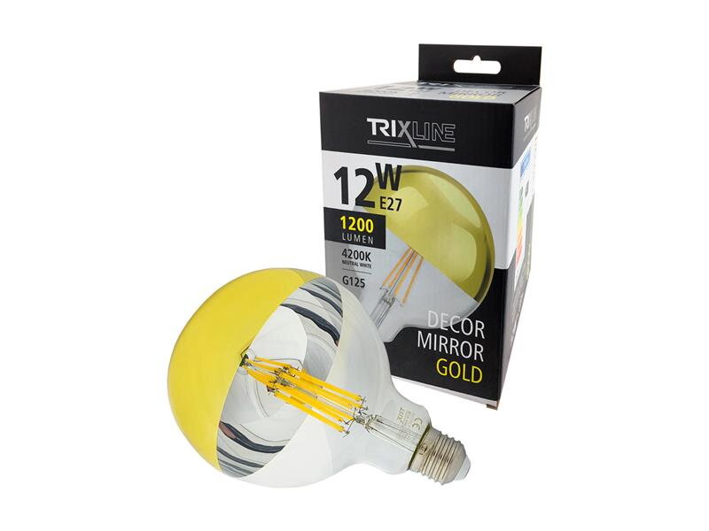Žiarovka LED E27 12W biela prírodná TRIXLINE Decor Mirror G125 Gold Žiarovka LED E27 12W biela prírodná TRIXLINE Decor Mirror G125 Gold