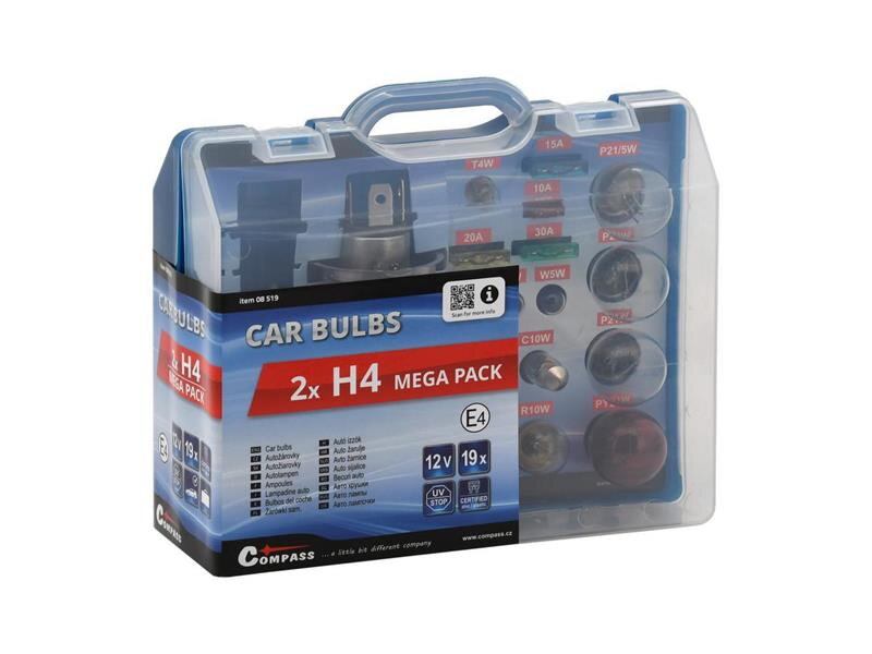 Žárovky 12V servisní box MEGA H4+H4+pojistky Žárovky 12V servisní box MEGA H4+H4+pojistky