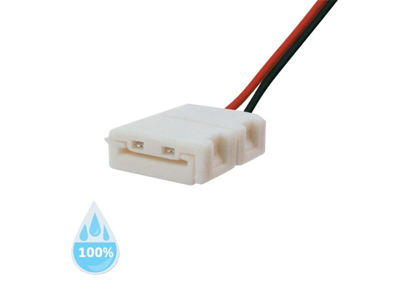 Konektor nepájivý pro LED pásky 3528 30,60LED/m o šířce 8mm s vodičem, voděodolný IP68 Konektor nepájivý pro LED pásky 3528 30,60LED/m o šířce 8mm s vodičem, voděodolný IP68