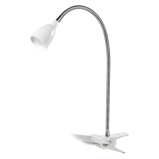 LED stolní lampička, 2.5W, 3000K, clip, bílá barva