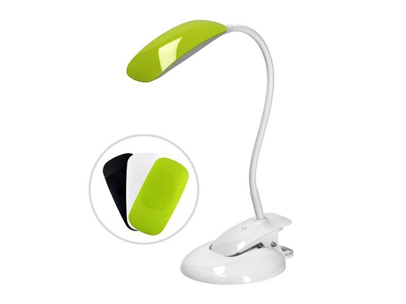 Svítidlo stolní LED stmívatelná lampička 2v1, podstavec i klip, 5W 4000K, 3 barevné kryty WO42 Svítidlo stolní LED stmívatelná lampička 2v1, podstavec i klip, 5W 4000K, 3 barevné kryty WO42