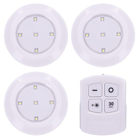 Svítidlo LED s dálkovým ovládáním, 3x 50lm, časovač, bateriové napájení WL906 Svítidlo LED s dálkovým ovládáním, 3x 50lm, časovač, bateriové napájení WL906