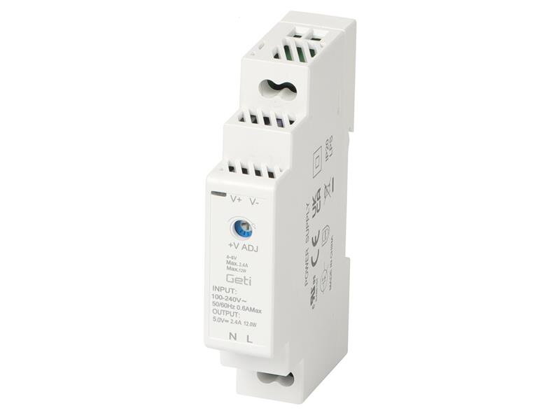 Zdroj spínaný na DIN lištu 5V/12W GETI GPS0512